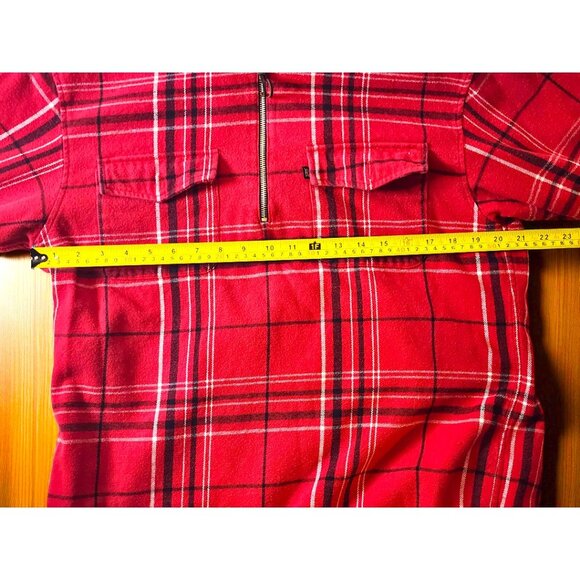 Ralph Lauren Red Plaid Flannel Half-Zip Shirt – Women’s Medium – Cozy - Picture 5 of 9